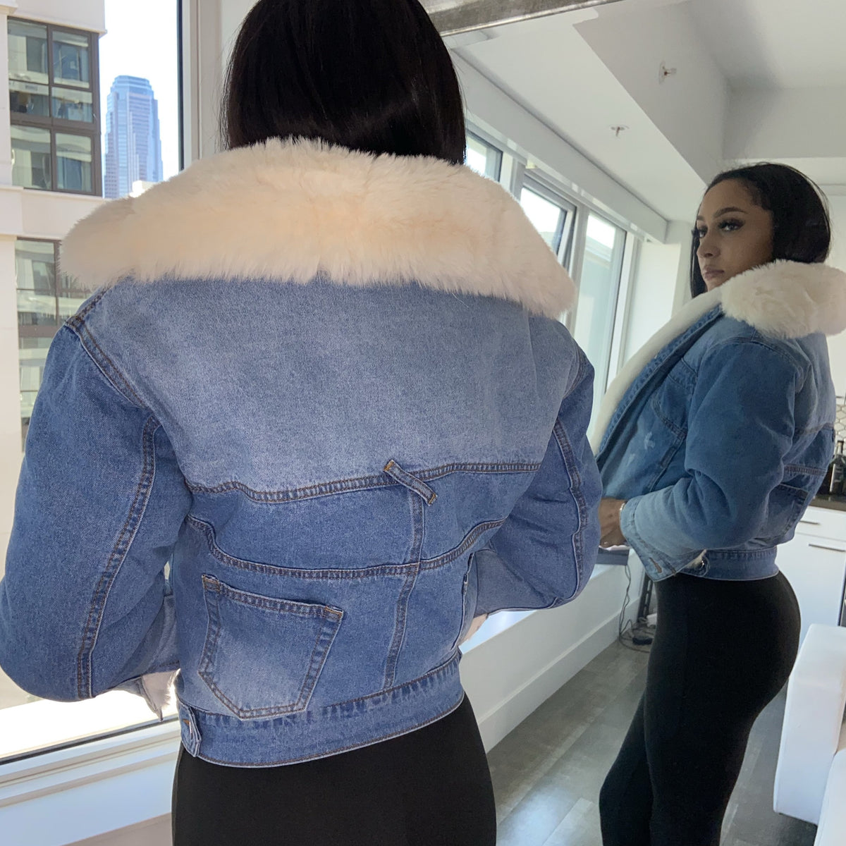 Royale Denim Fur Jacket